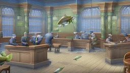 fishing club in courtroom