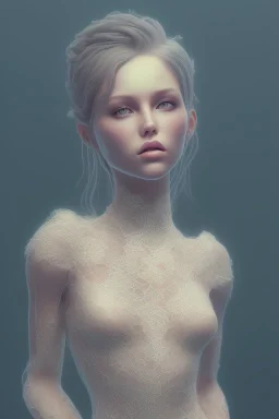 full body of A Young beauty model decorated in lace and crystals, octane render big