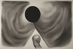 The life-filled void of an empty existence, a universe of paradoxes charcoal smooth