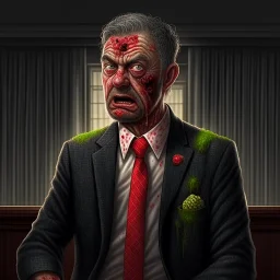 zombie lawyer realistic digital art