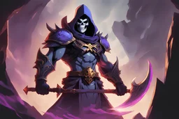 Skeletor as a demon in 8k solo leveling shadow artstyle, machine them, close picture,