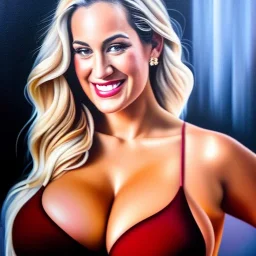 Ultra detailed fullbody Portrait in oil on canvas of fit beautiful mature realistic busty Paige Spiranac ,wearing wet T-shirt ,extremely detailed digital painting, extremely detailed face,crystal clear eyes, mystical colors ,perfectly centered image, perfect composition, rim light, beautiful lighting,masterpiece,8k, stunning scene, raytracing, anatomically correct, in the style of robert e howard and Wizyakuza and Ohrai Noriyoshi and Simon Bisley and uncannyknack