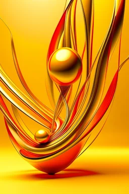 cartoon gold orange light yellow red abstract 3D wallpaper