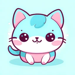 create a cute kawaii cat logo