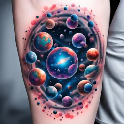 Multiverse in a Tattoo, floating in the calaxy