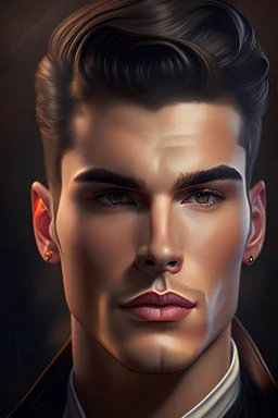 portrait beautiful incredibly handsome young brutal man, fabulous atmosphere, art style, realistic