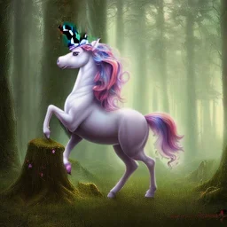 sweet unicorn in the forest of purgatory