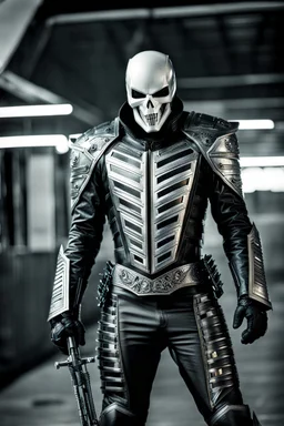 Ghost Rider in futuristic armor, photograph