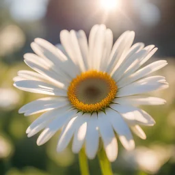 a daisy is so cute in sunlight, blurred background
