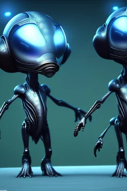 full length aliens clean art NFT, blender 3d