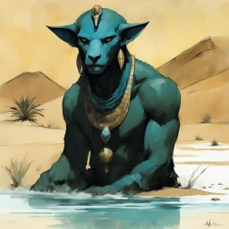 (art by Alex Maleev) Hunger gnawed, a primal need, 'Till an oasis the animal head Egyptian god found, its sweet waters he drank with greed. Refreshed, but still unsure of his rightful place, with his animal head, away from prying eyes and alien grace. Wandering these dunes, a mystery unbound, Visions and memories, swirling all around. What forces brought the Egyptian od to this alien ground? A soulful lament