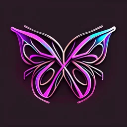 symetry!!, butterfly!!, logo, NFT, colorful, cyberpunk, neon punk, curves, lines, simple, gradient, creative