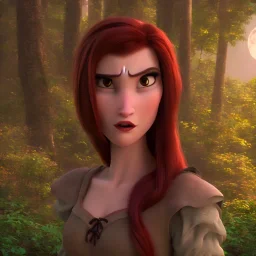 female vampire in forest under full moon style of michaelangelo