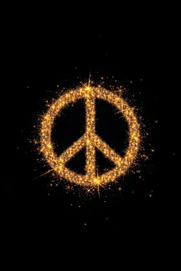 Peace symbol made of stardust