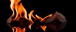 Heart on fire, black background, cinematic, Fuji Film, Anamorphic lens, deep depth of field,