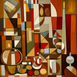 picasso cubism still life blocks browns