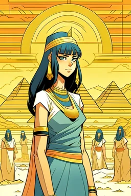 retro anime style, solo, 1990s anime style, Egyptian , Egyptian worker, old Egyptian clothing, black haired woman, background old Egyptian scenery, big size