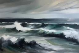 Abstract painting of a seascape