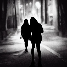 waman walking in dark way , sad , album cover , there is text call hello