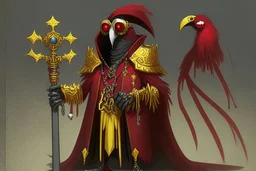 He is the head of security and business. The minions are controlled by his Rosary of the Undead. He wears long crimson robes trimmed in gold with a long bird beak and mask. He is an expert in sword fighting. He grew up in the streets of the Amber District, before he started sneaking around their lair, until he was caught. But he proved himself willing to learn and do the dirty work for these powerful necromancers.