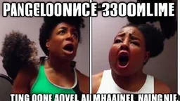 2 panels: one with an angry black lady screams on phone the other panel shows Tyrone using workout machine