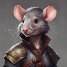 dnd, portrait of female rat-human