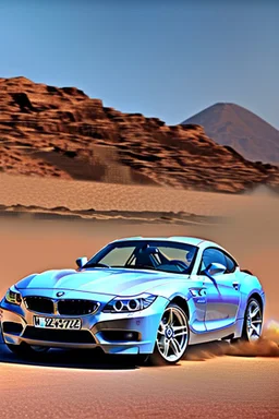 a realistic photo of a bmw z4,the car is spray painted with graffiti, desert background with sand storm to make the car stand out, colorful and stylish graffiti, 12k highly detailed and realistic , Masterpiece, dramatic product shot