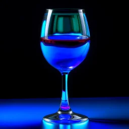 wine glass completely filled with blue liquid
