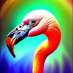 oil portrait of a flamingo by Monet 8k