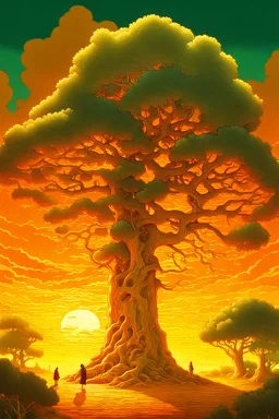 savanna, huge boab trees, sun, massive storm clouds, Ivan Shishkin,Victo Ngai,Gregorio Catarino,Cyril Rolando,Michal Karcz,Anato Finnstark,Flavio Greco Paglia, hyperdetailed defined oil painting, vibrant colors, 8K resolution, polished divine photorealistic intricate complex HDR, amber glow, dreamy Modifiers: extremely detailed cinematic lighting