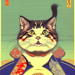 Ukiyo-e Style ,cute cat