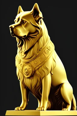 รูปปั้น หมา ทองคำ แบบ