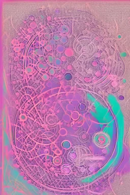 Abstract watercolor circles with Sketchy pencil outlines