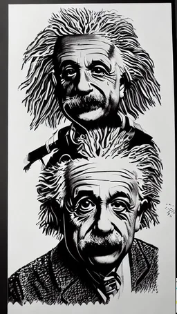 Albert Einstein, detailed and intricate calligraphy ink painting of a "cyborg Mad Scientist" holding beakers, outer space Background cosmic fractals, dystopian, concept art, unreal engine 5, god rays, ray tracing, RTX, lumen lighting, ultra detail, volumetric lighting, 3d, finely drawn, high definition, high resolution. award-winning: professional portrait: atmospheric: commanding: fantastical: clarity: 16k: ultra quality: striking: brilliance: stunning colors: amazing depth: masterfully crafted