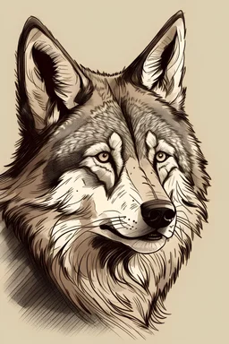 Carton picture of a wolf
