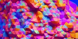 3D colorful geometric installation, simplistic, studio lighting, C4D, 16k, Behance, Artstation, centered, top down camera, vibrant