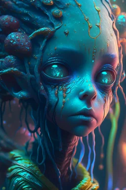 Shy girl alien,FHD, detailed matte painting, deep color, fantastical, intricate detail, splash screen, complementary colors, fantasy concept art, 32k resolution trending on Artstation Unreal Engine 5