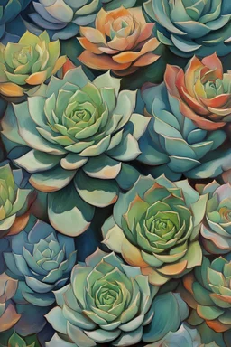 abstract of succulents by van gogh