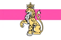 a lynx in a royal lion position like on flags or crests, vector
