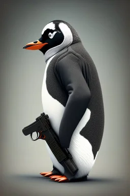 penguin with a gun