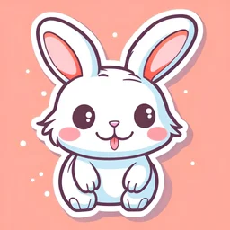 cute rabbit sticker template