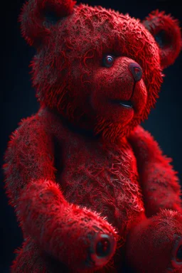 Teddy bear red creature fused ,insanely detailed, 16k resolution, cinematic smooth, intricate detail