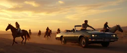 bobby stealing cars on a different star, chased by women on horses