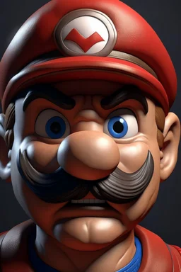 Photo realistic portrait of super mario.