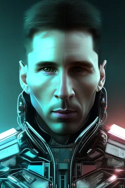 lionel Messi face style cyberpunk