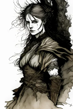 portrait a hero in the style of arthur rackham