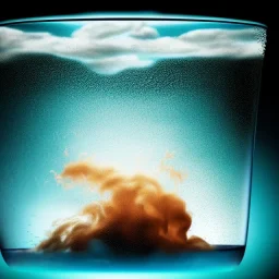 an ocean thunderstorm inside a drinking glass on a table, 8k resolution, high-quality, fine-detail, intricate, digital art, drinking glass, detailed matte, volumetric lighting, baroque, illustration, octane render, brian froud, howard lyon, selina french, George Grie, Ben Goossens, Igor Morski
