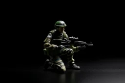 toy soldier military operation rapocolypse to to right corner black floor black blackground