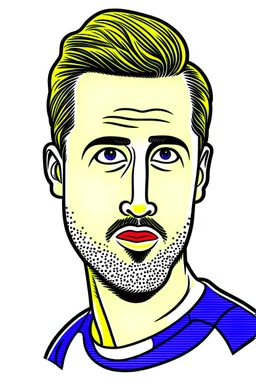 Harry Kane English football player cartoon 2d