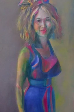 Full body portrait, painting, medium shot lady Pino